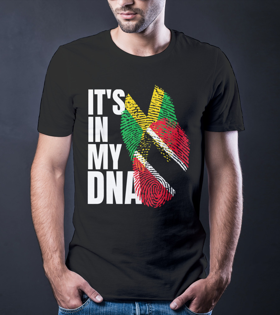 IT'S IN MY DNA Trinidadian Jamaican Flag Mix T-Shirt