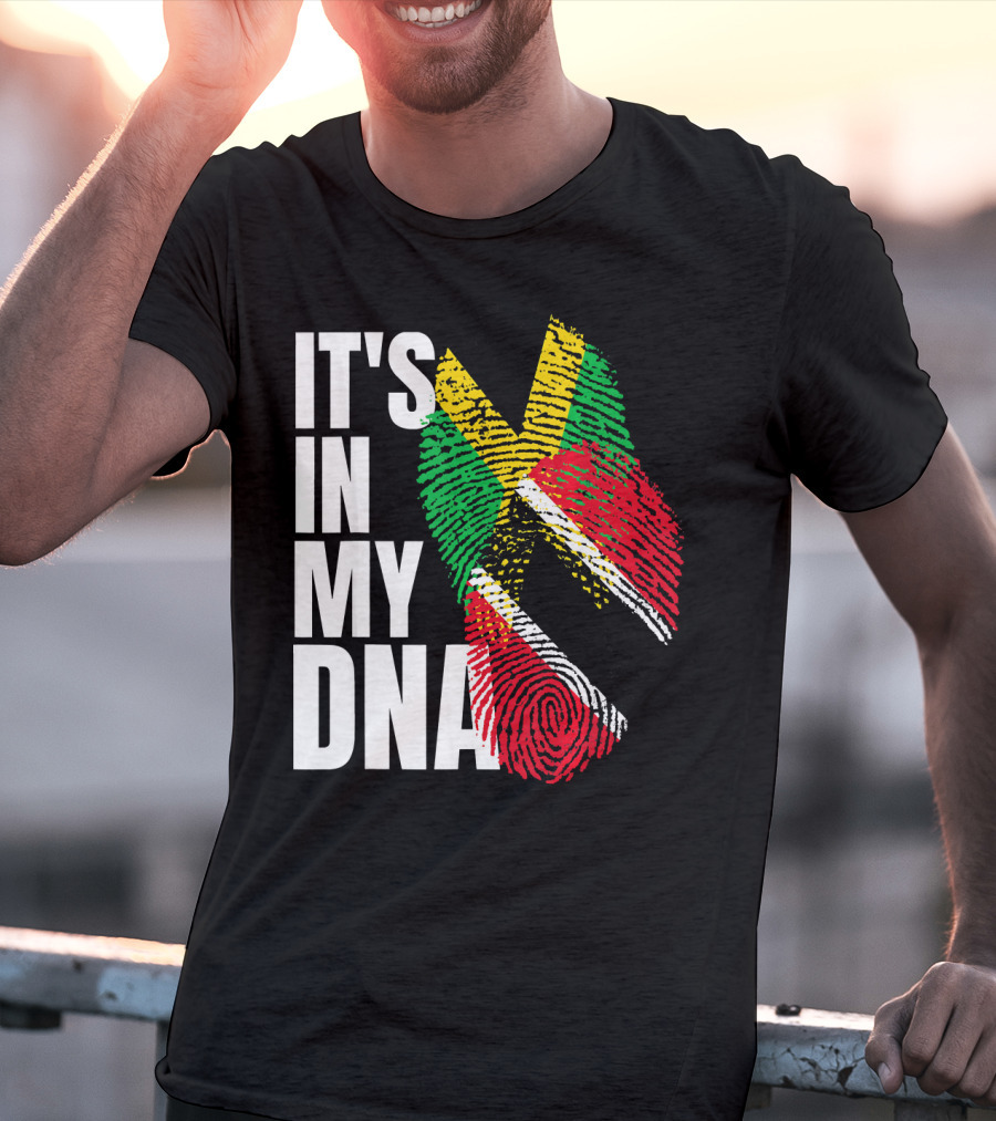 IT'S IN MY DNA Trinidadian Jamaican Flag Mix T-Shirt