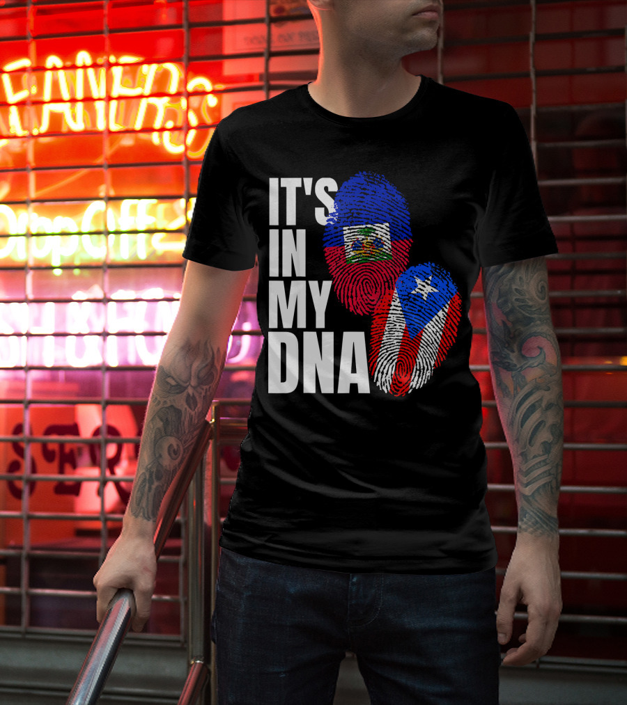 It's In My DNA Haitian Puerto Rican Flag Heritage T-Shirt