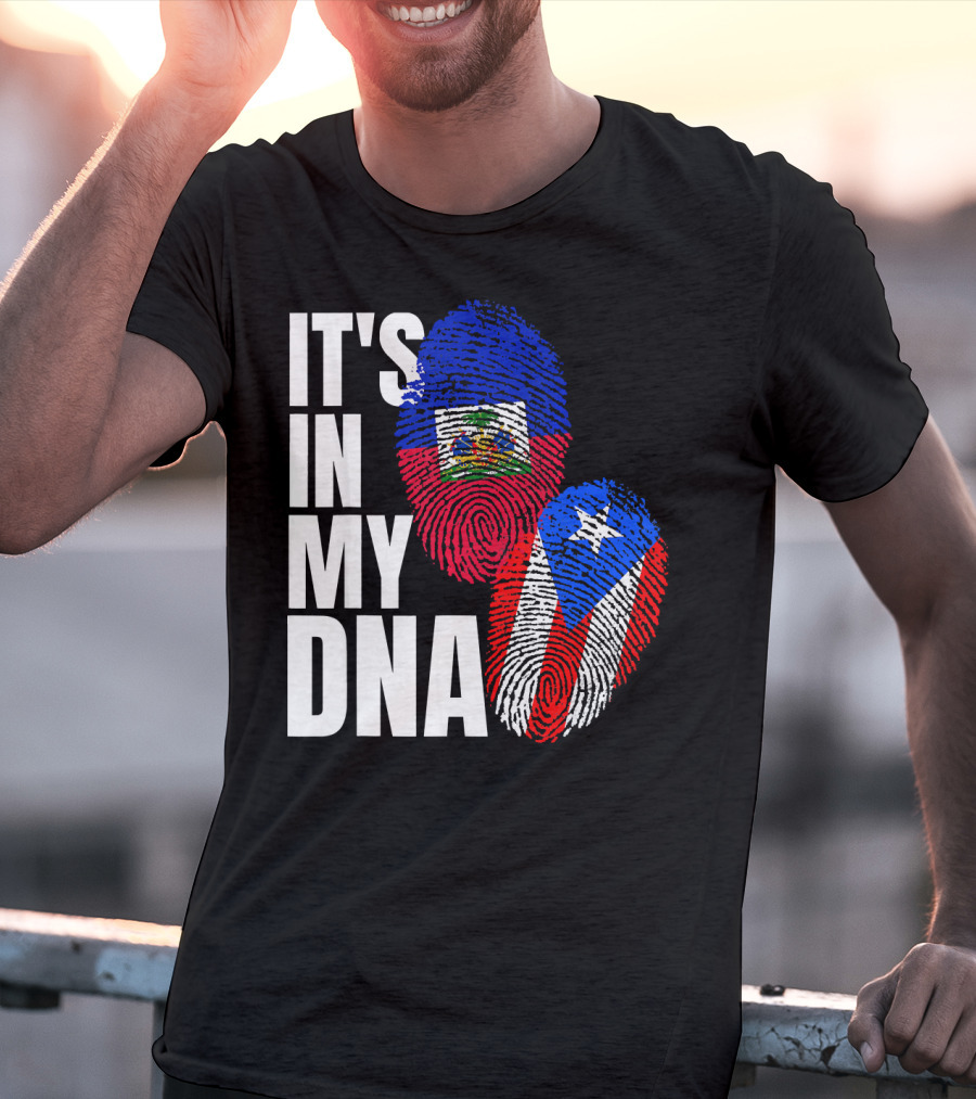 It's In My DNA Haitian Puerto Rican Flag Heritage T-Shirt