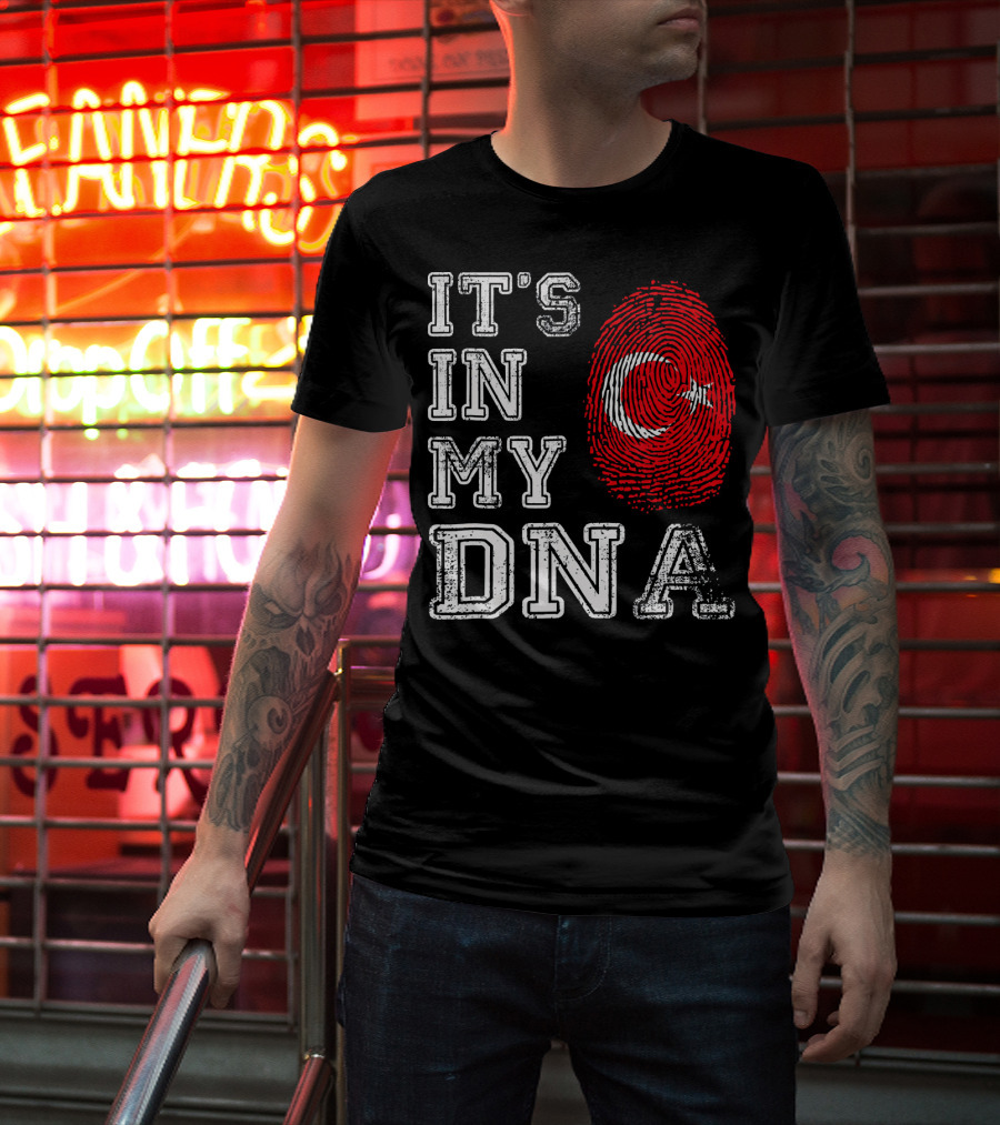 It's In My DNA Turkey Flag Fingerprint T-Shirt