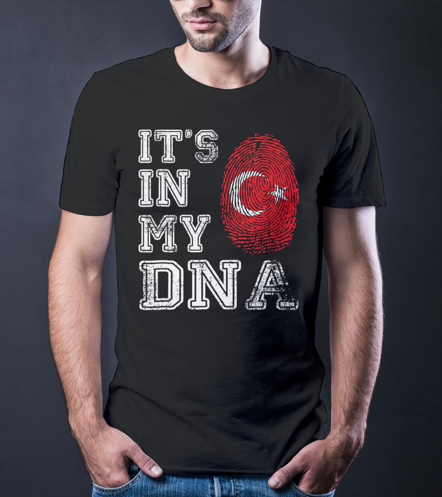 It's In My DNA Turkey Flag Fingerprint T-Shirt