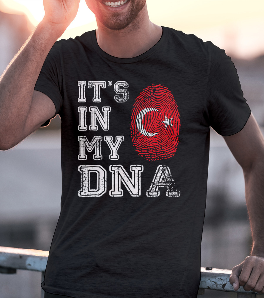 It's In My DNA Turkey Flag Fingerprint T-Shirt