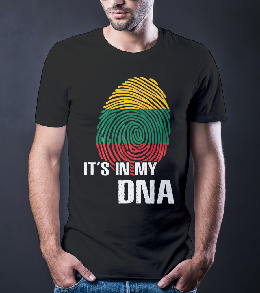 It's In My DNA Lithuania Fingerprint Lithuanian Flag T-Shirt