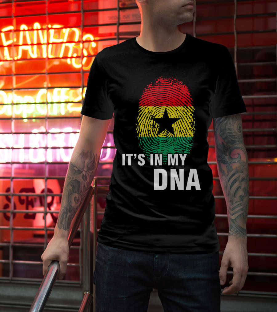 Ghanaian Flag Fingerprint It's In My DNA T-Shirt