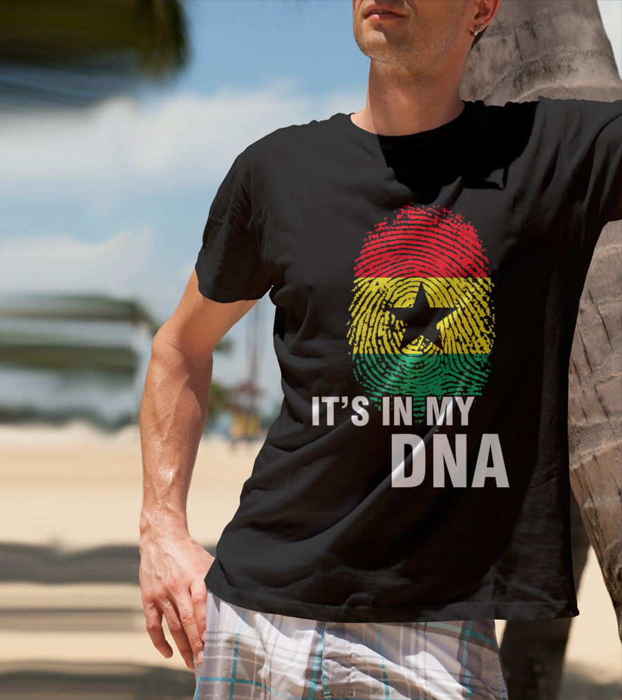 Ghanaian Flag Fingerprint It's In My DNA T-Shirt