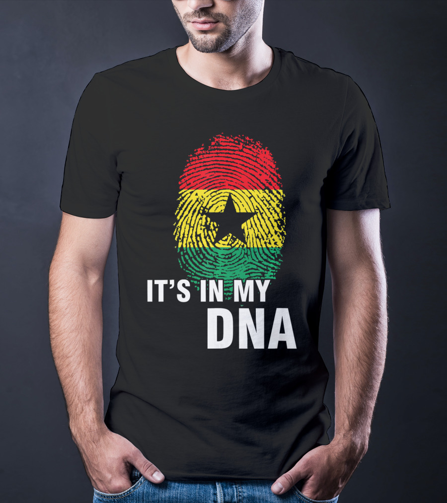 Ghanaian Flag Fingerprint It's In My DNA T-Shirt