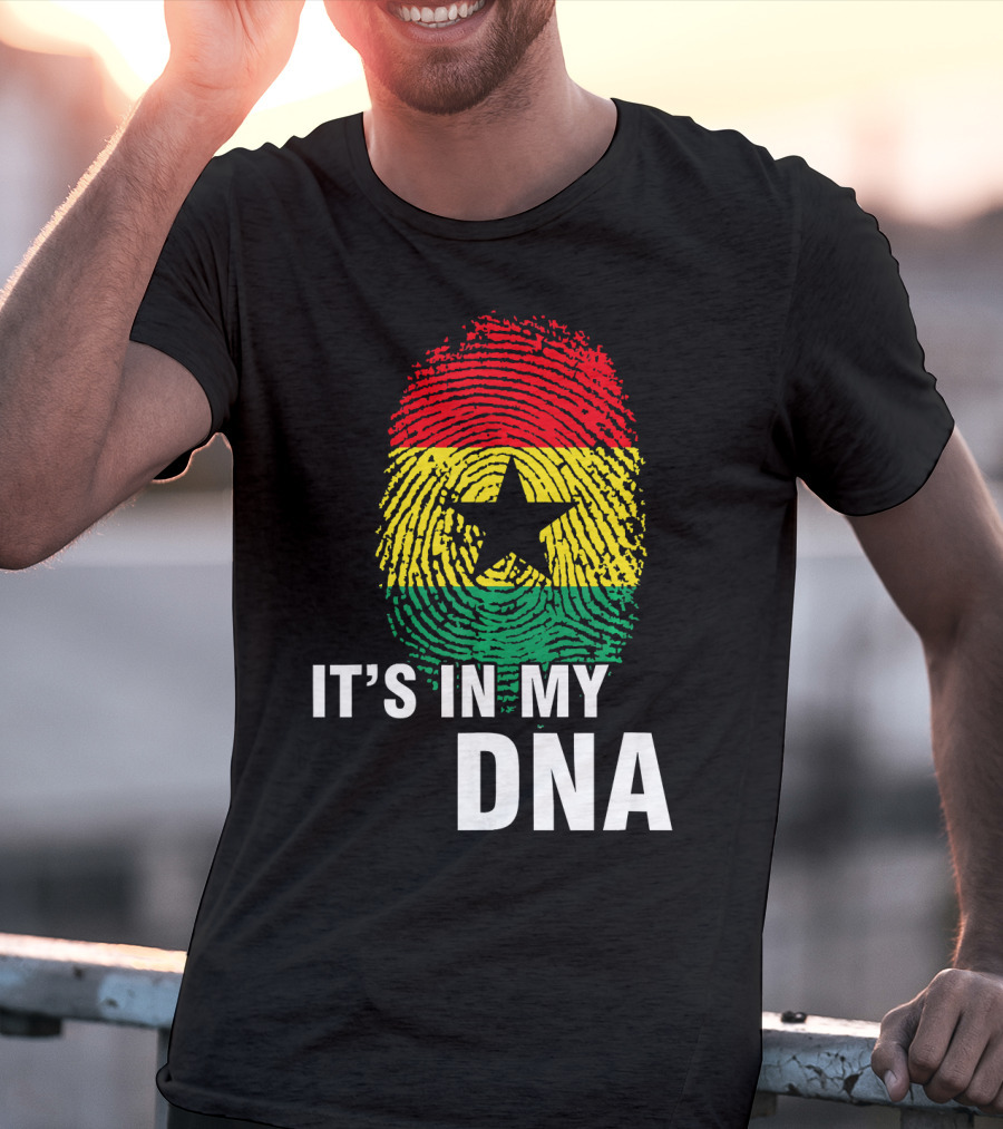 Ghanaian Flag Fingerprint It's In My DNA T-Shirt
