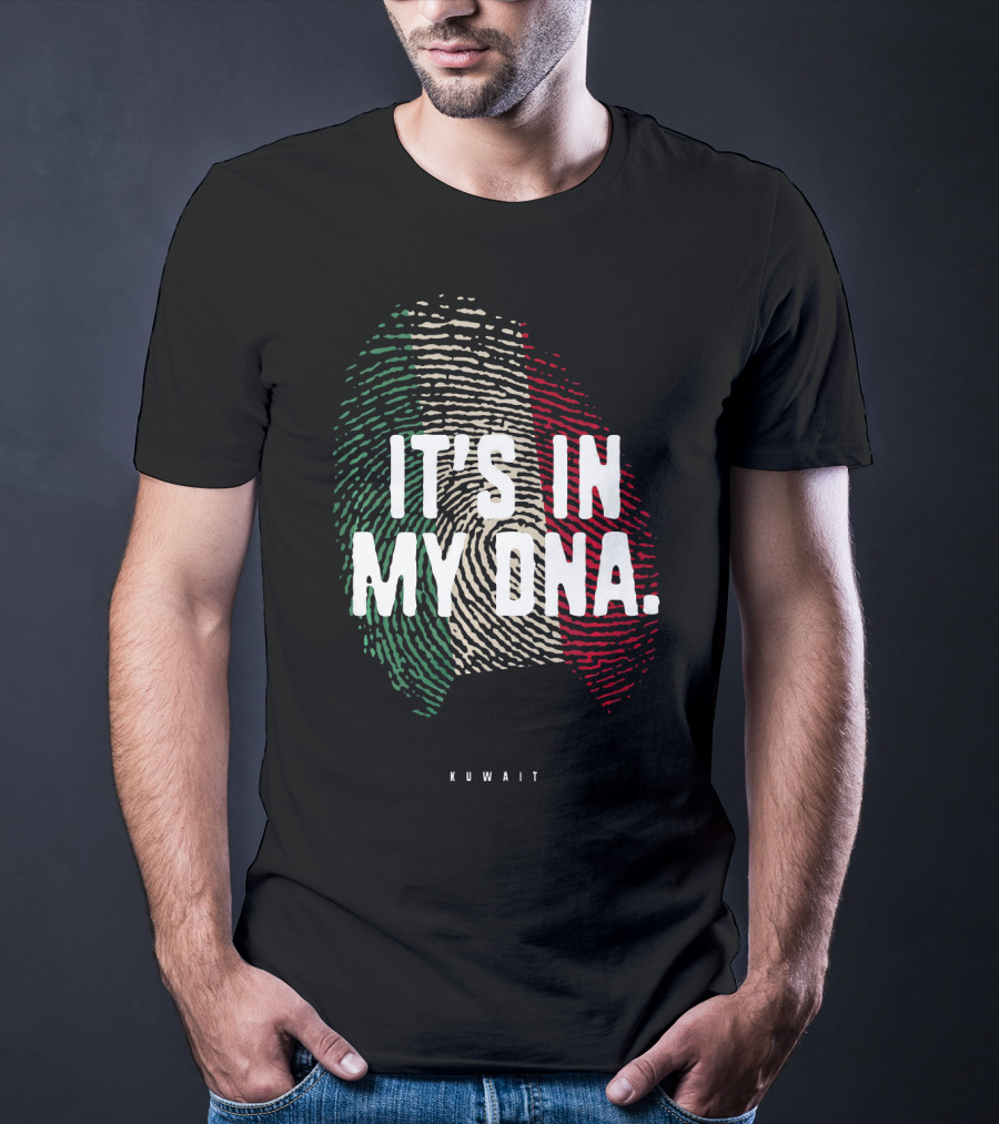 IT'S IN MY DNA Kuwait Flag Kuwaiti Fingerprint T-Shirt