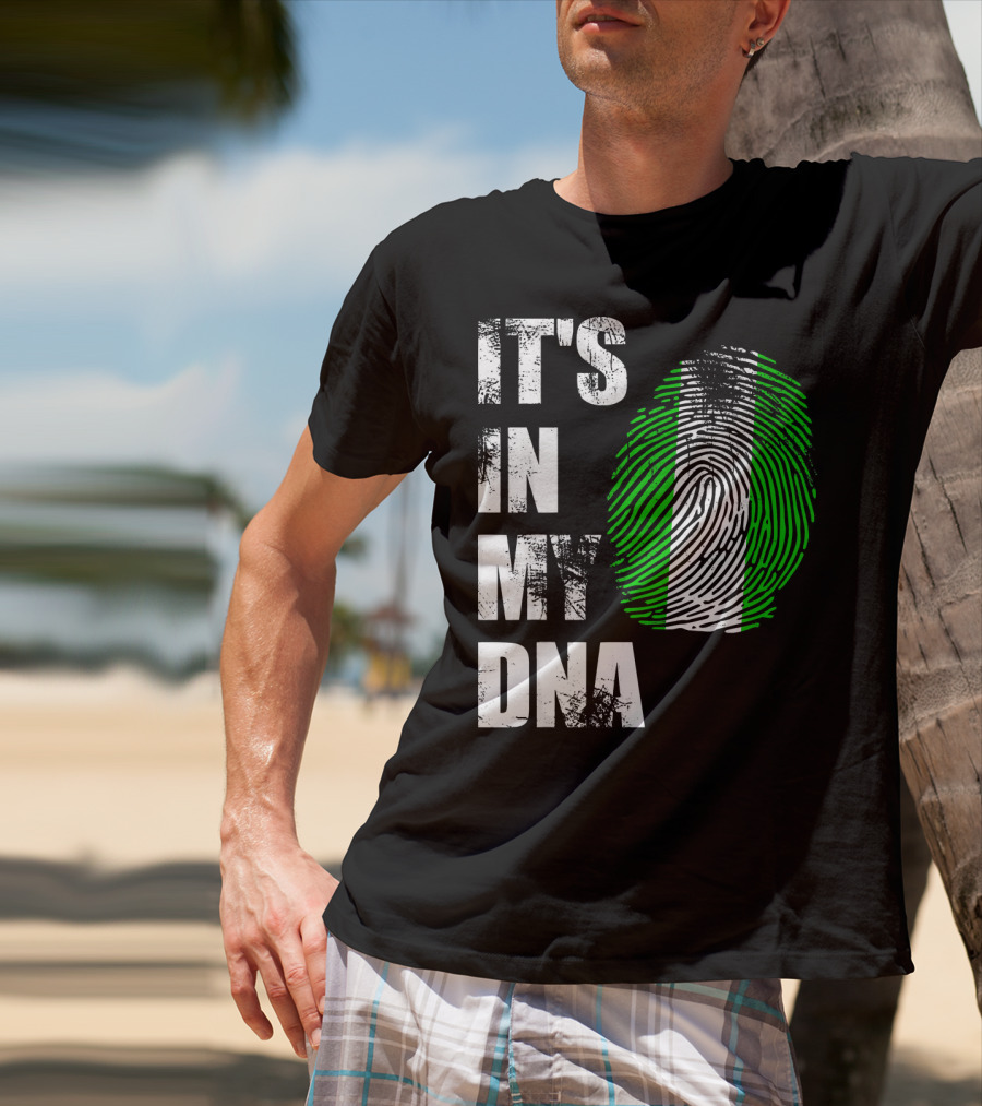 It's IN My Dna Nigerian Flag Fingerprint T-Shirt