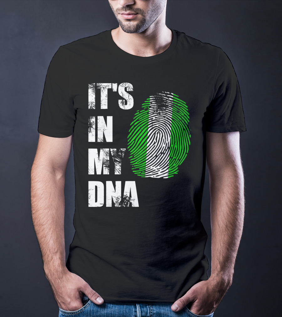 It's IN My Dna Nigerian Flag Fingerprint T-Shirt