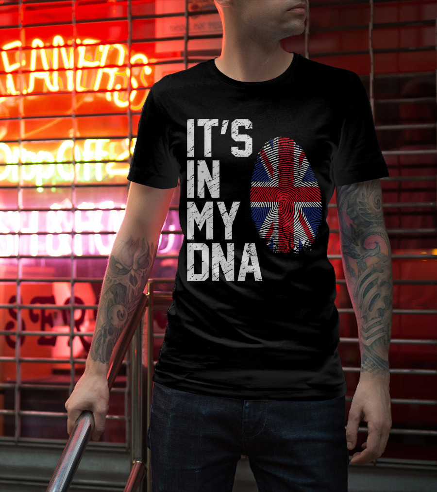 It's In My DNA British Flag Fingerprint T-Shirt