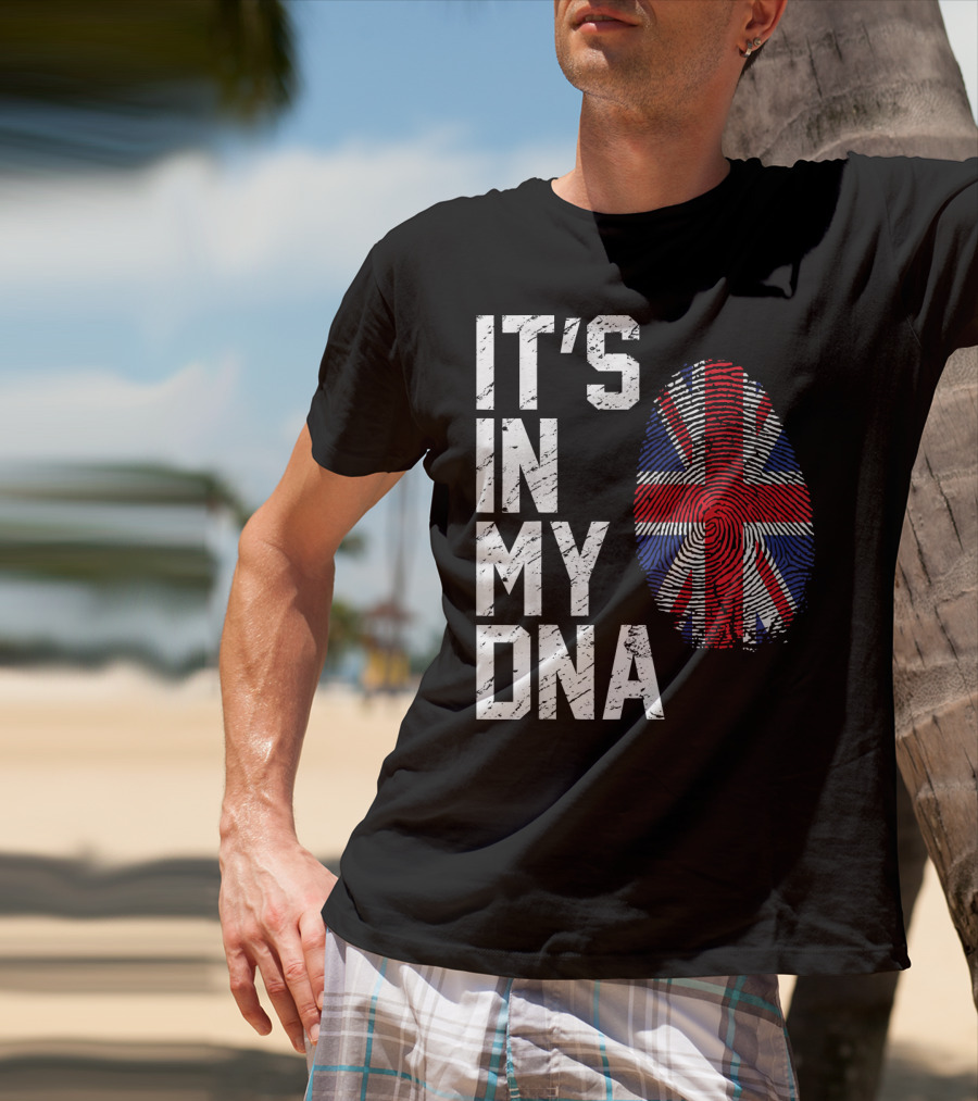 It's In My DNA British Flag Fingerprint T-Shirt