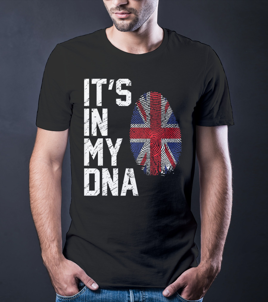 It's In My DNA British Flag Fingerprint T-Shirt