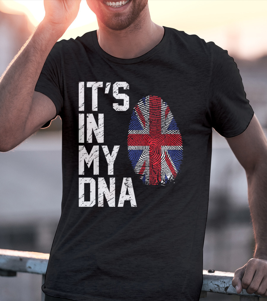 It's In My DNA British Flag Fingerprint T-Shirt