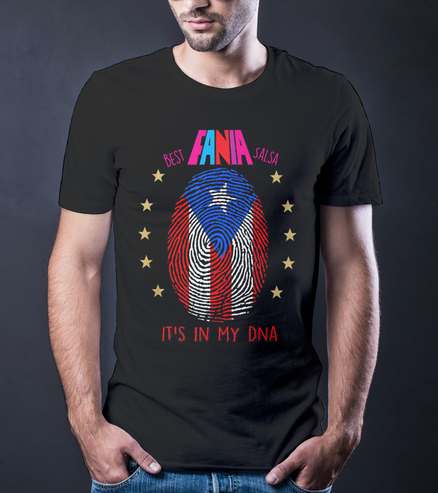 Fania Best Salsa Puerto Rico Fingerprint It's In My DNA T-Shirt