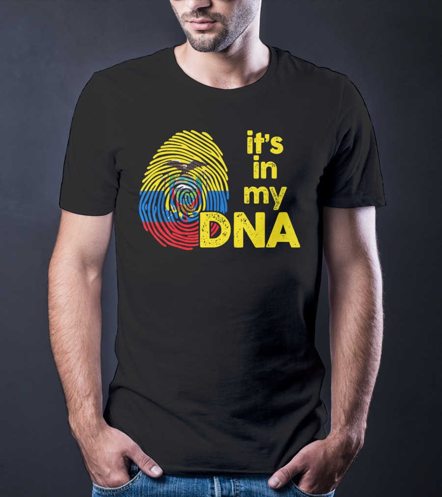 Ecuador Flag Fingerprint It's In My DNA T-Shirt
