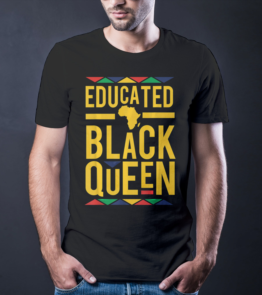 Educated Black Queen Africa Dashiki Colors T-Shirt