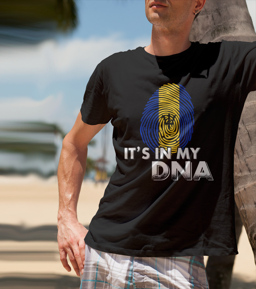 Barbados It's In My DNA Fingerprint Flag T-Shirt