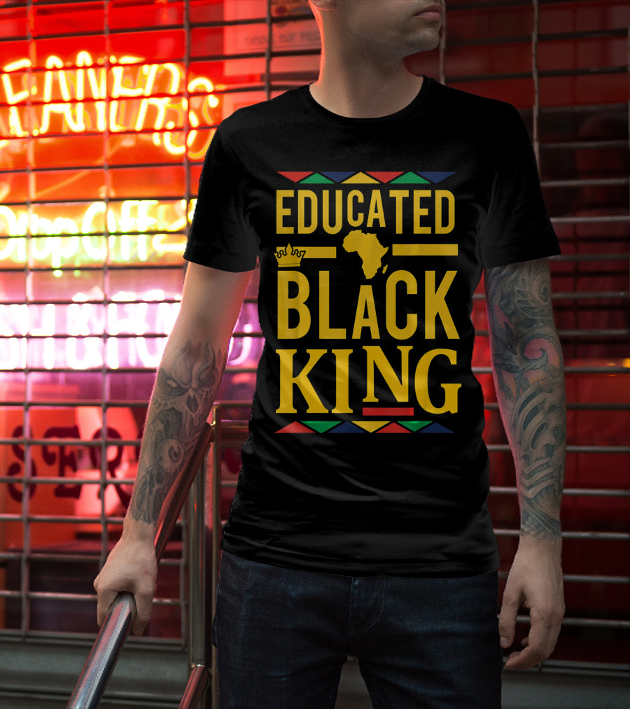 Educated Black King Africa Crown Dashiki T-Shirt