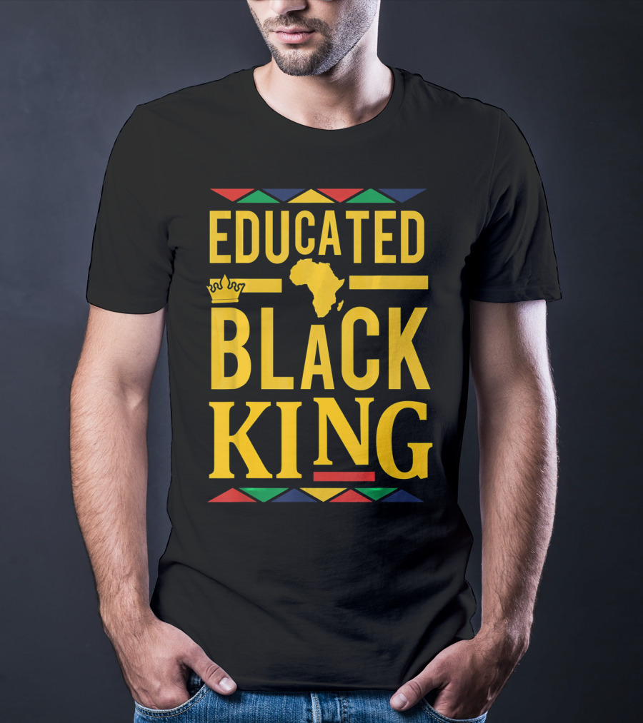 Educated Black King Africa Crown Dashiki T-Shirt