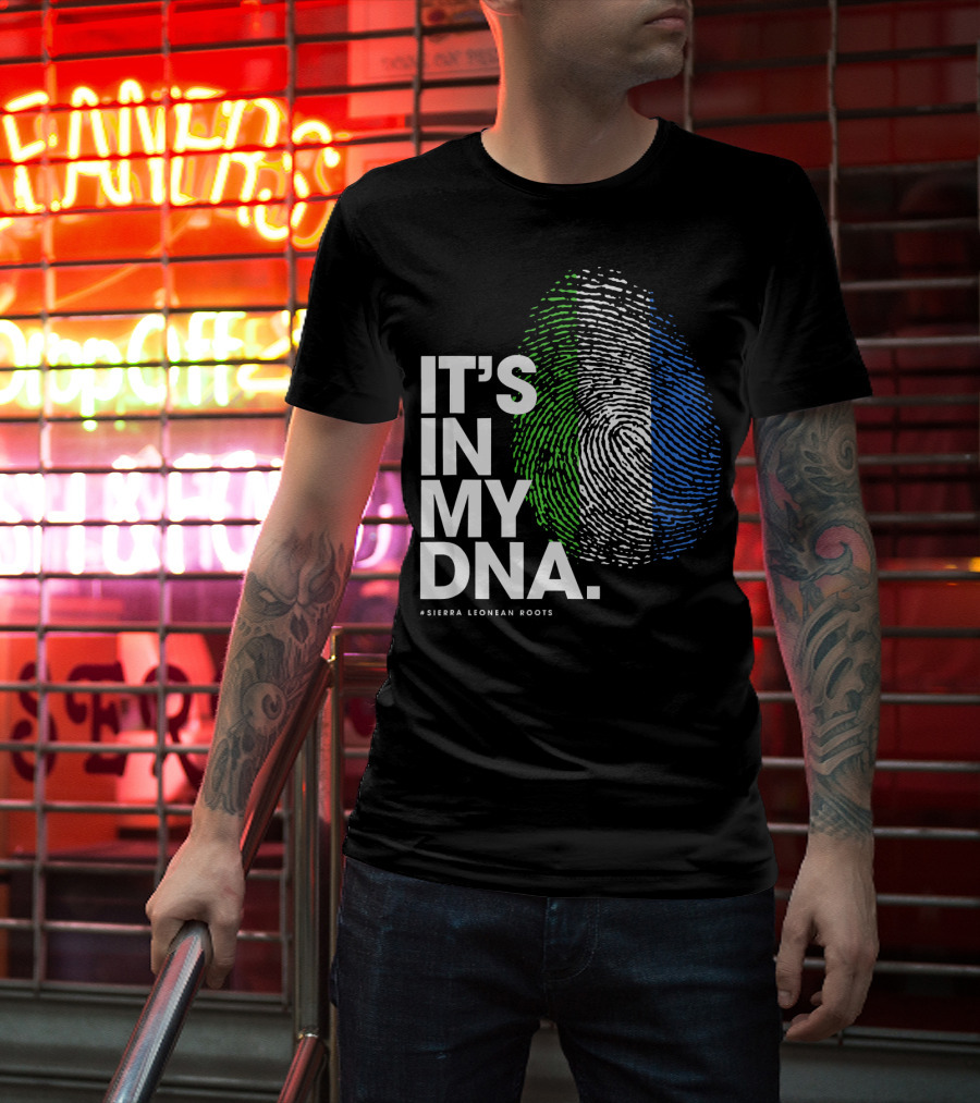 IT'S IN MY DNA Sierra Leonean Roots Fingerprint T-Shirt