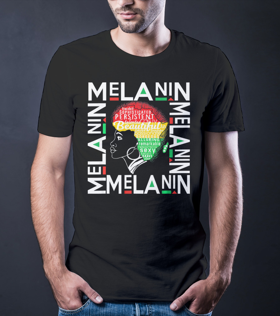 Beautiful Black Queen Melanin Bold Persistent Talented Fun Brave Alluring T-Shirt