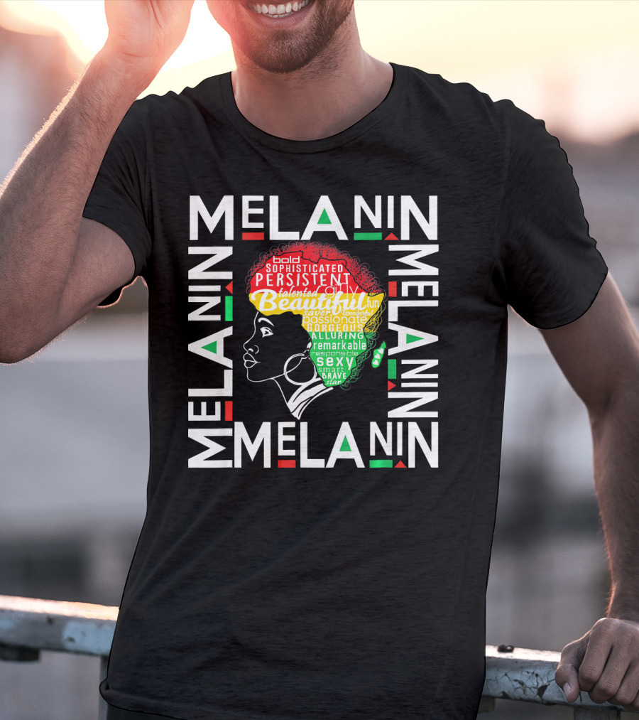 Beautiful Black Queen Melanin Bold Persistent Talented Fun Brave Alluring T-Shirt