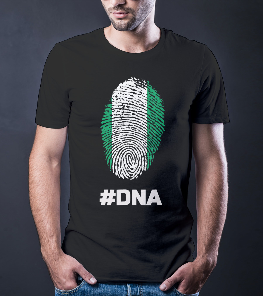 DNA Nigeria Black History Holiday Fingerprint T-Shirt