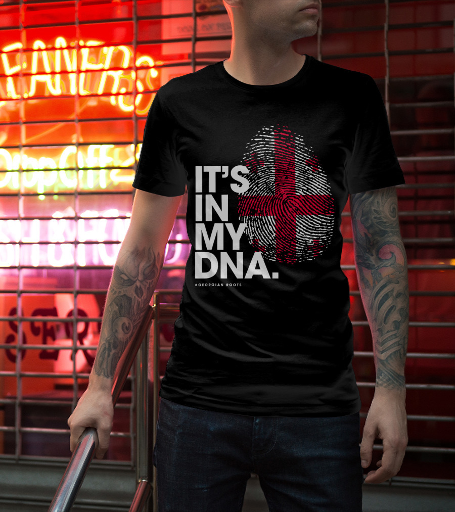 IT'S IN MY DNA Georgia Flag Georgian Roots T-Shirt