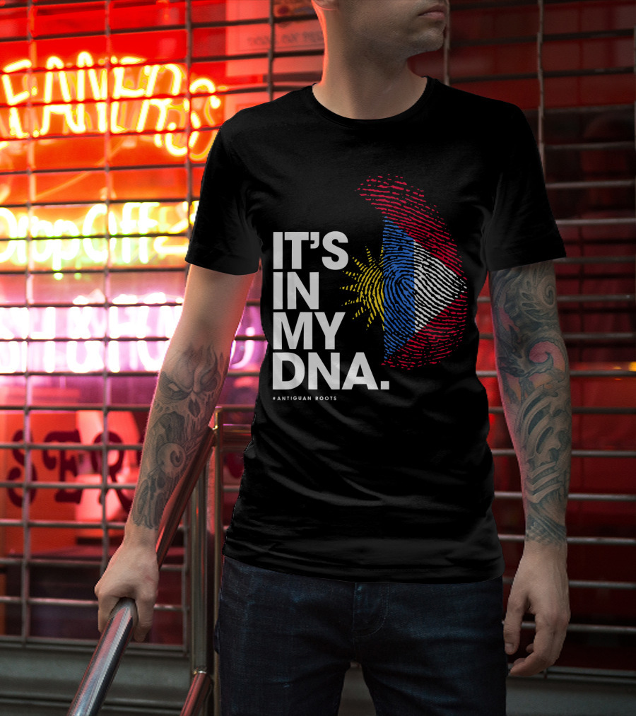 IT'S IN MY DNA Antigua And Barbuda Flag Antiguan Roots T-Shirt