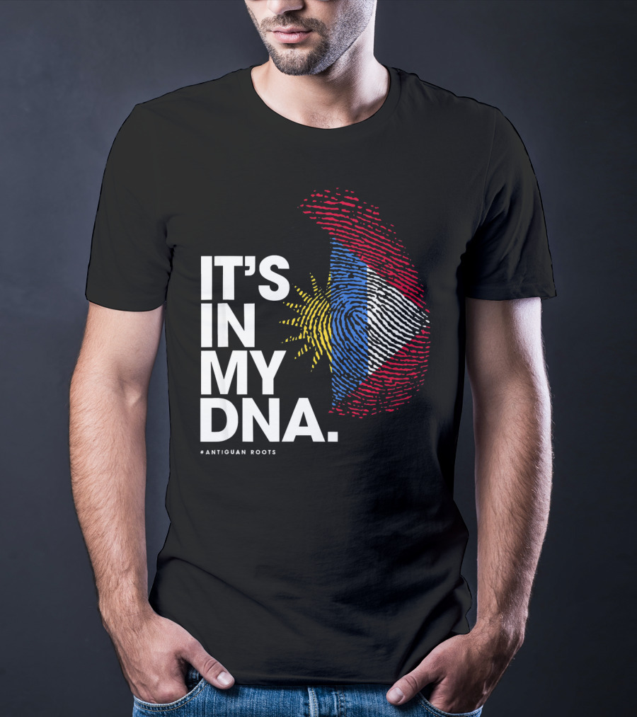 IT'S IN MY DNA Antigua And Barbuda Flag Antiguan Roots T-Shirt
