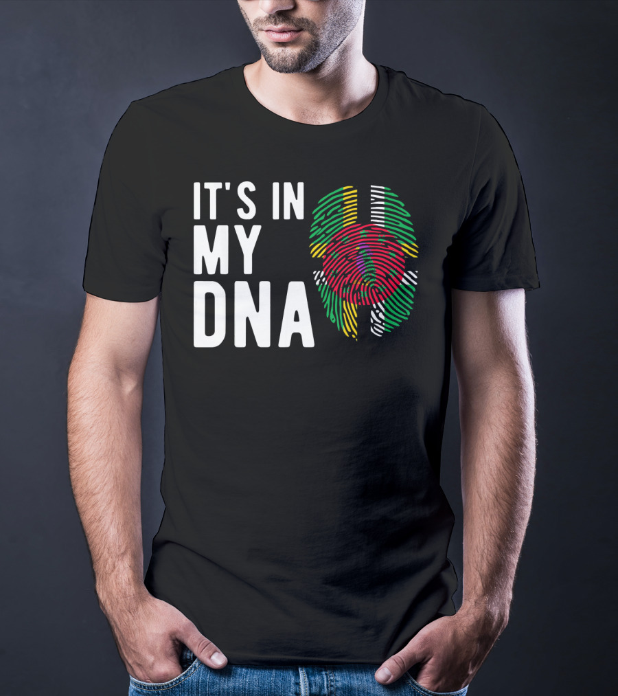 It's In My DNA Dominica Flag Dominican Fingerprint T-Shirt