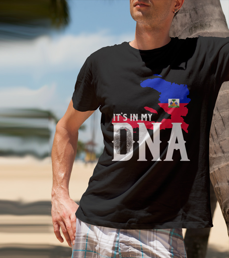 It's In My DNA Fingerprint Prideful Haiti Flag Map T-Shirt