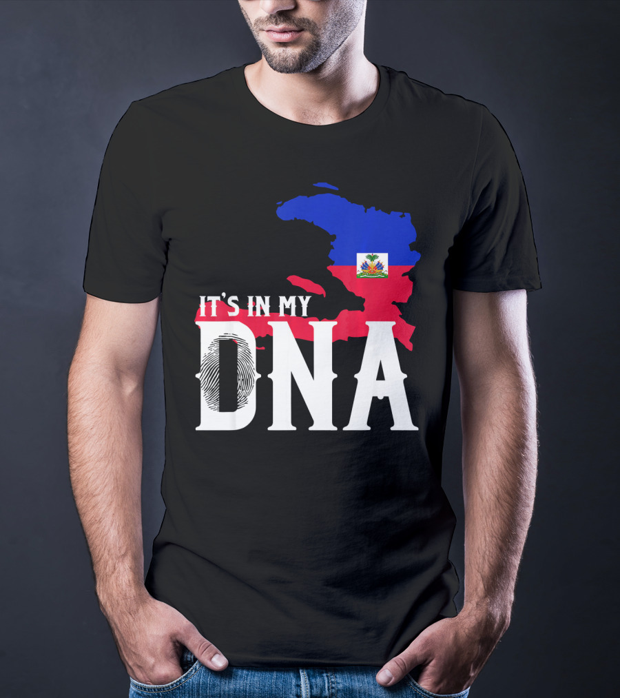 It's In My DNA Fingerprint Prideful Haiti Flag Map T-Shirt