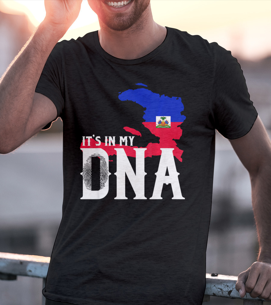 It's In My DNA Fingerprint Prideful Haiti Flag Map T-Shirt
