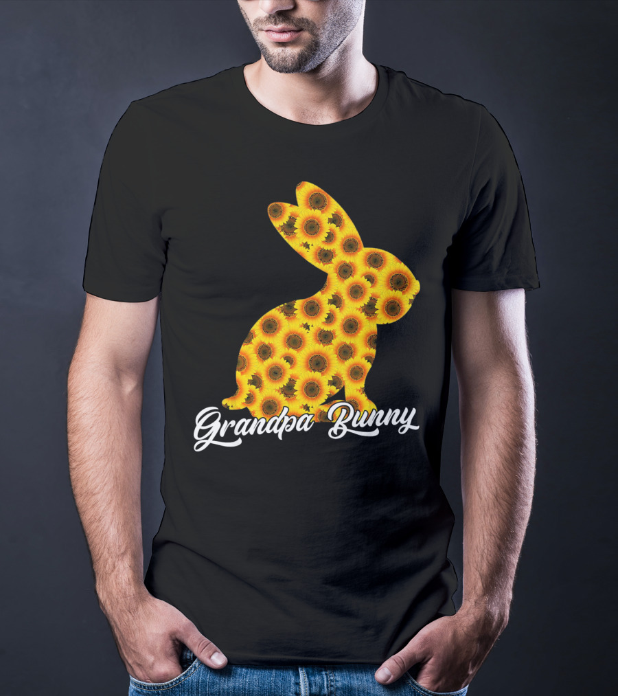 Grandpa Bunny Sunflower Floral T-Shirt