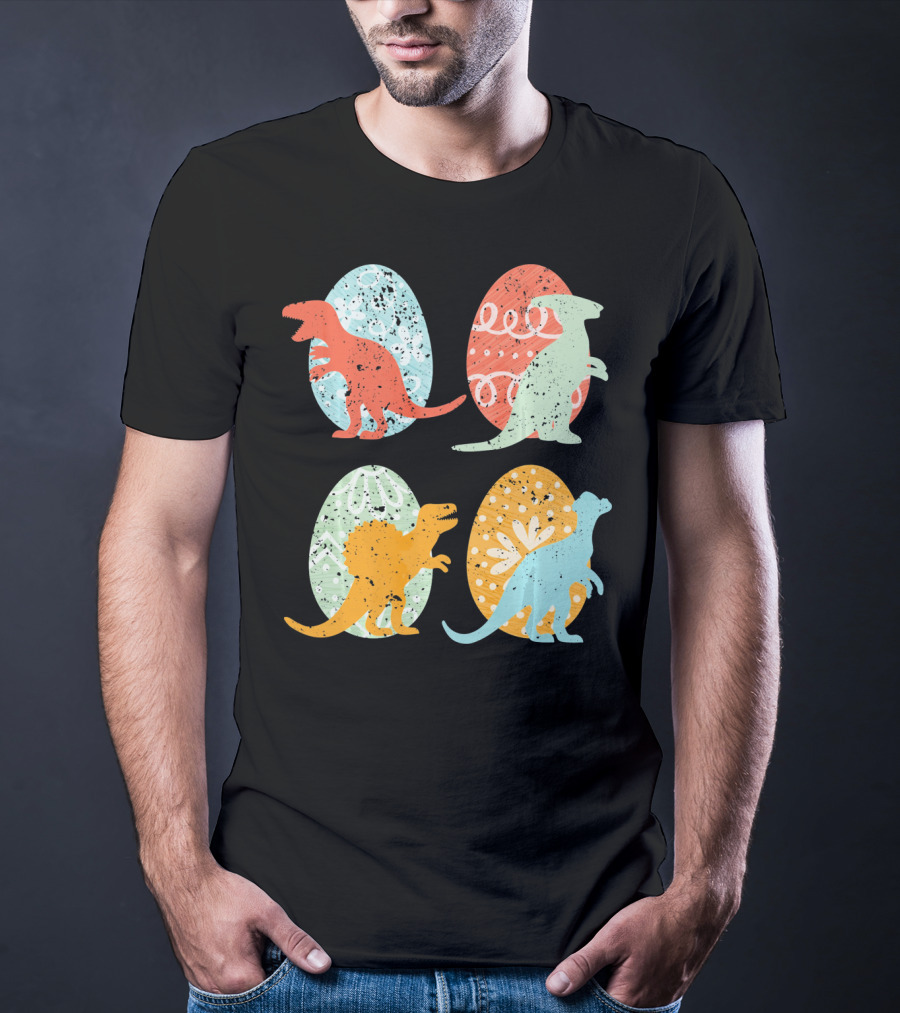 Colorful Easter Dinosaur Eggs With T-Rex Stegosaurus And More T-Shirt