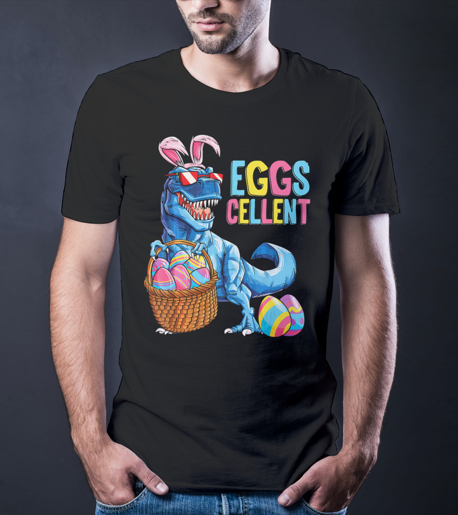 EGGSCELLENT Dinosaur Easter Bunny Rex T-Shirt