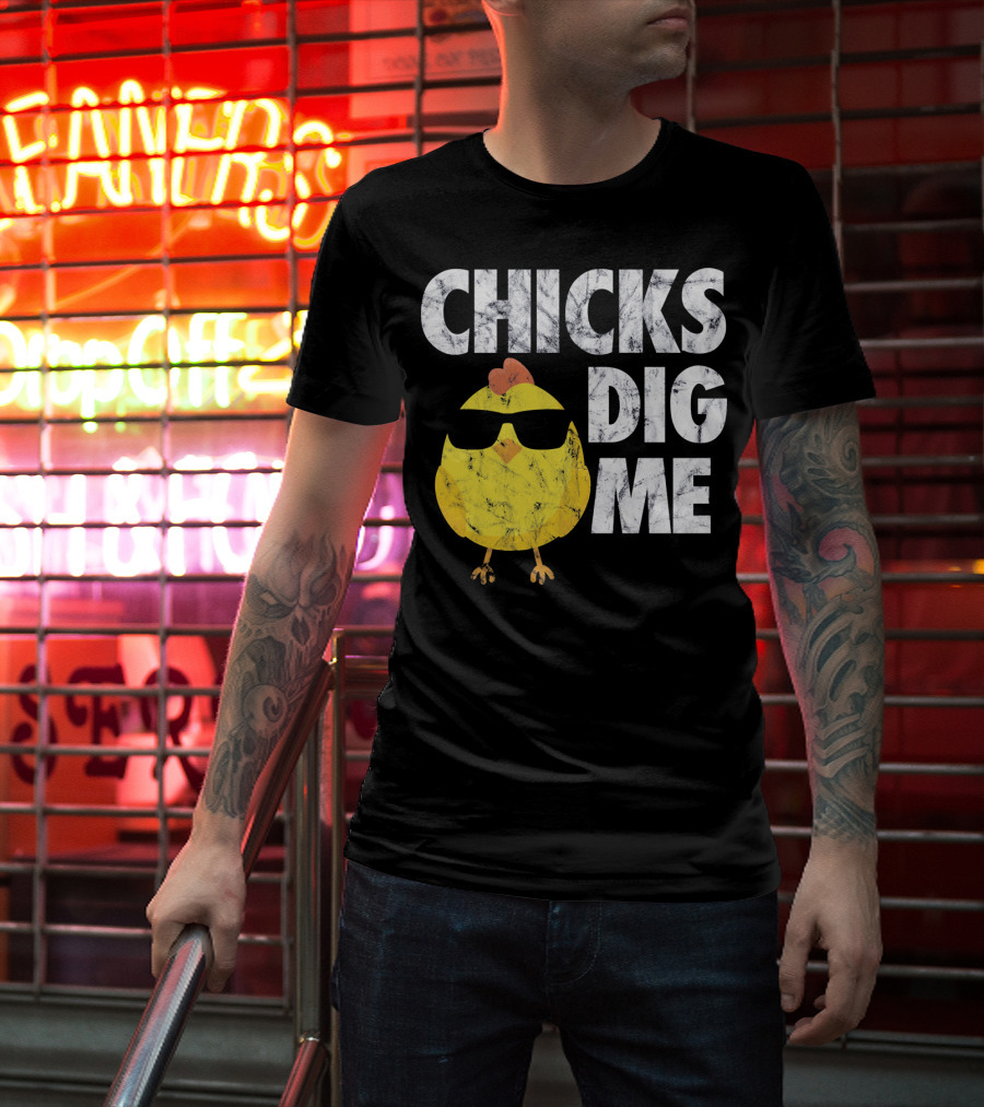 Kids Cute Easter Chicks Dig Me Sunglasses Chicken T-Shirt