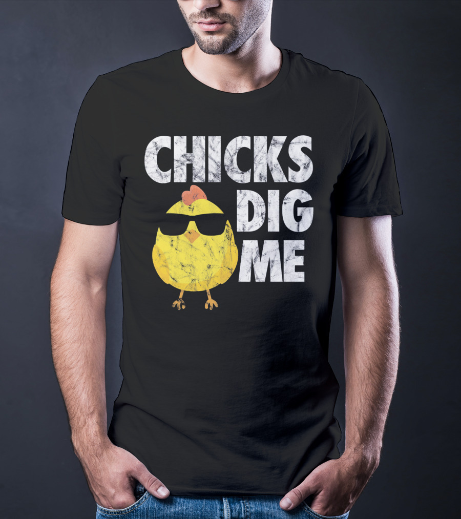 Kids Cute Easter Chicks Dig Me Sunglasses Chicken T-Shirt