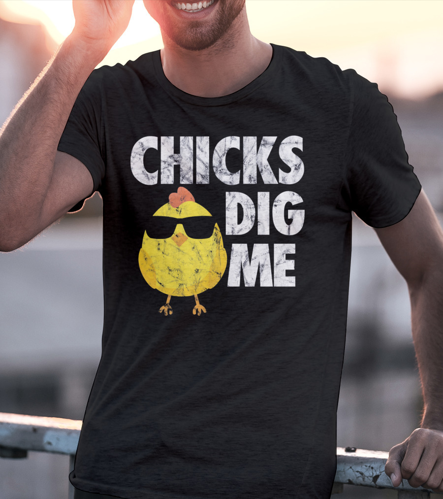 Kids Cute Easter Chicks Dig Me Sunglasses Chicken T-Shirt
