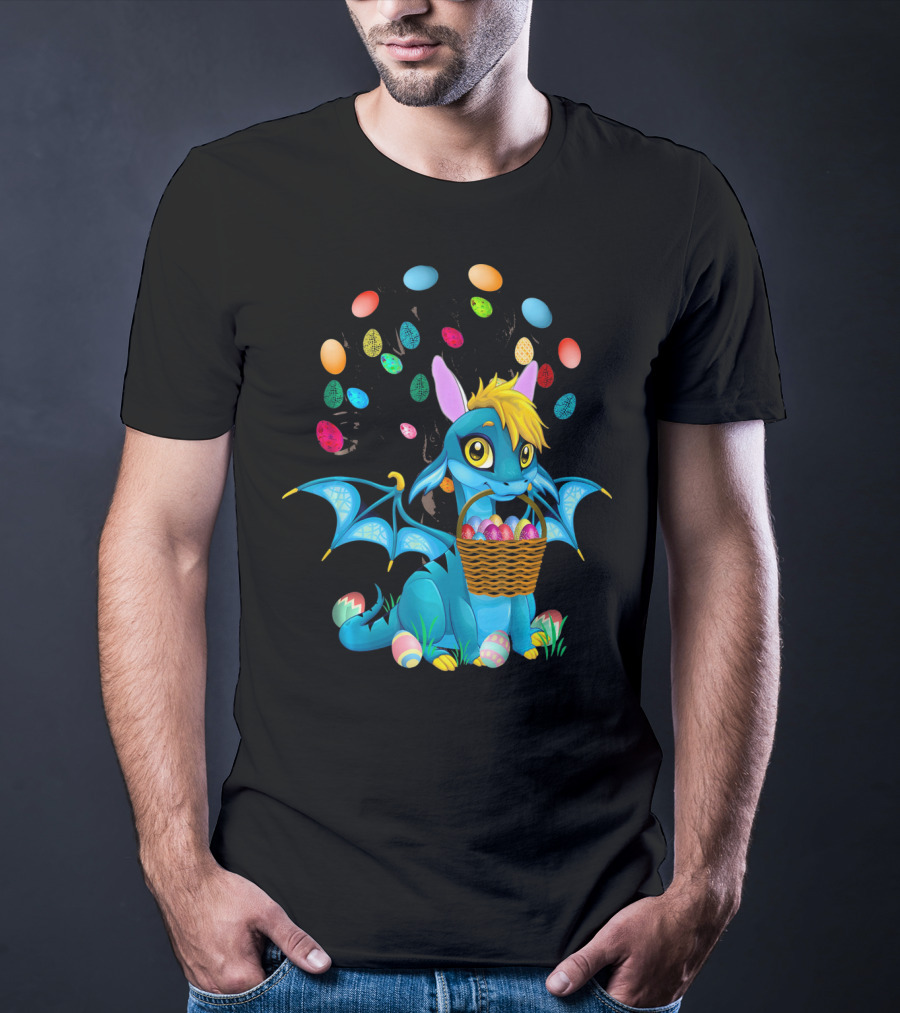 Dragon Bunny With Colorful Easter Egg Basket T-Shirt