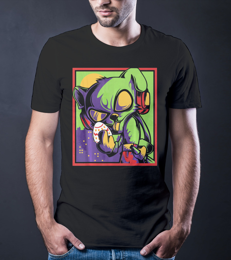 Easter Bunny Rabbit Egg Neon Pop T-Shirt