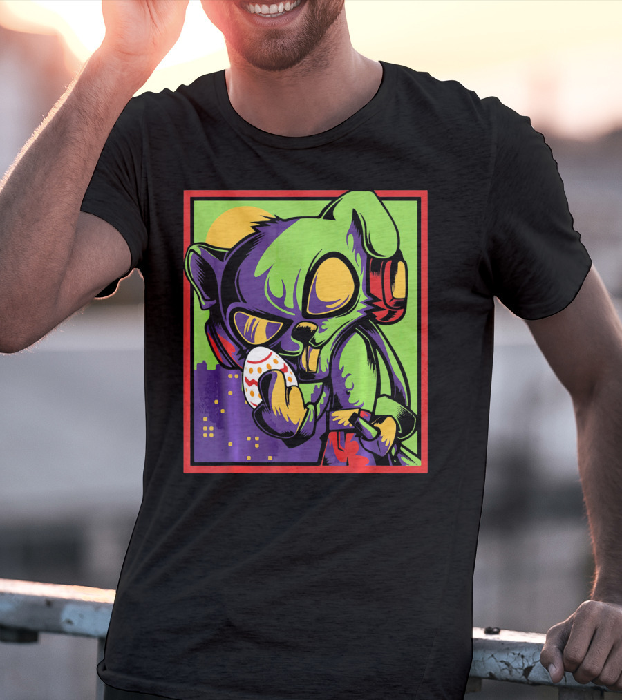 Easter Bunny Rabbit Egg Neon Pop T-Shirt