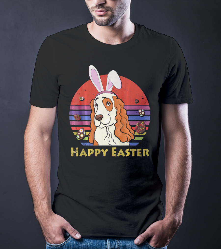 Happy Easter English Springer Spaniel Bunny Headband T-Shirt