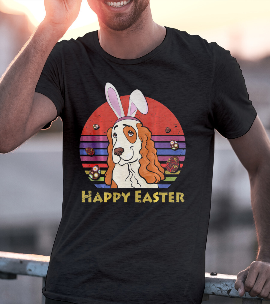 Happy Easter English Springer Spaniel Bunny Headband T-Shirt