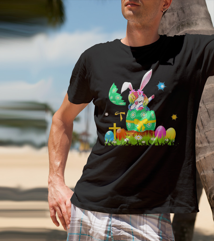 Unicorn Bunny Easter Egg Starry Spring T-Shirt