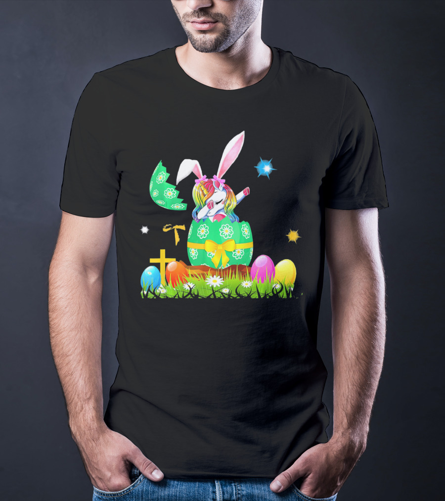 Unicorn Bunny Easter Egg Starry Spring T-Shirt