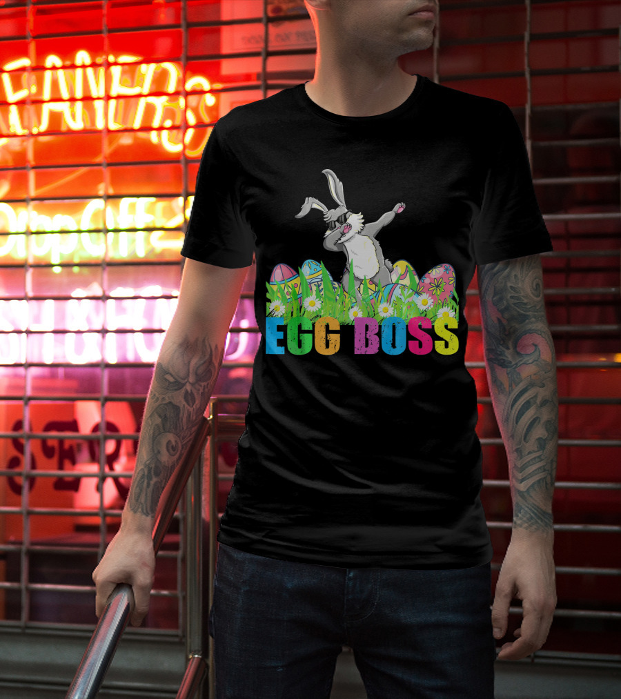 Egg Boss Dabbing Easter Bunny T-Shirt
